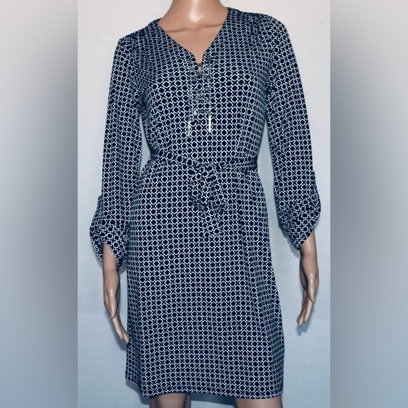 MICHAEL Michael Kors Dresses & Skirts - Michael Kors 1X black/white/silver chain dress gently worn